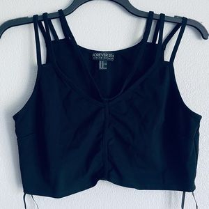 Forever 21+ Black Strap Crop Top